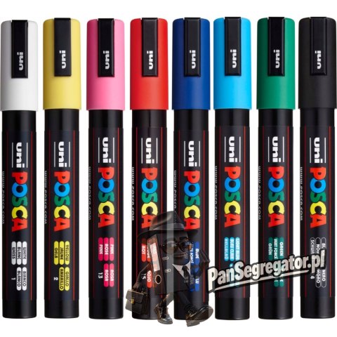 Marker UNI z farbą plakatową Posca PC-5M 8 kolorów