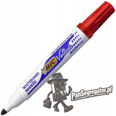 Marker VELLEDA 1701 suchościeralny czerwony BIC ECO okrągła końcówka 904939