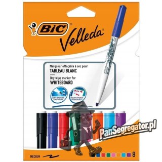 Marker VELLEDA 1741 suchościeralny mix kol. 8szt. okrągła końcówka 503844 BIC