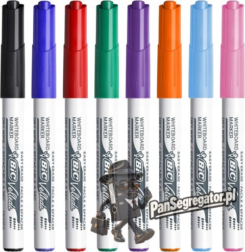 Marker VELLEDA 1741 suchościeralny mix kol. 8szt. okrągła końcówka 503844 BIC