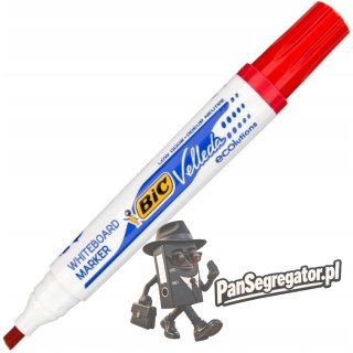 Marker VELLEDA 1751 suchościeralny czerwony BIC ECO ścięta końcówka 904948