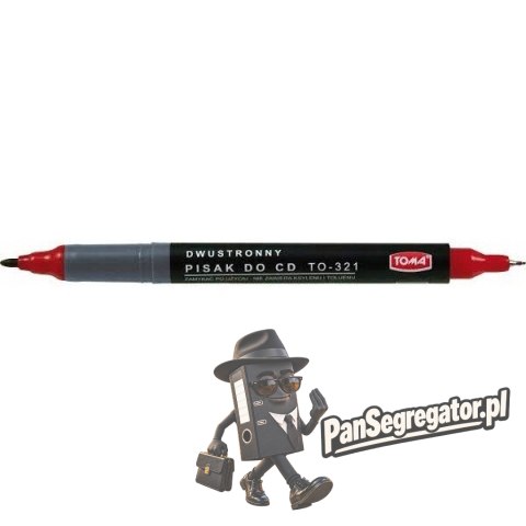 Marker do płyt CD czerwony dwustronny TO-321 TOMA