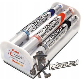 Marker do tablic PENTEL MAXIFLO komplet 4szt z gąbką MWL5S-4N