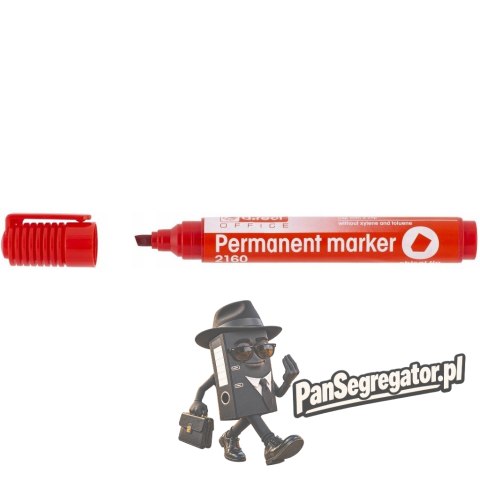Marker permanentny 2160 czerwony ścięta końcówka 101122 D.RECT