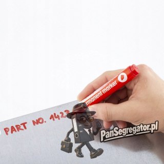 Marker permanentny 2160 czerwony ścięta końcówka 101122 D.RECT