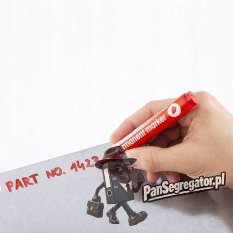 Marker permanentny 2160 czerwony ścięta końcówka 101122 D.RECT