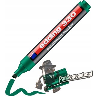 Marker permanentny 330-4 zielony EDDING końcowka ścięta