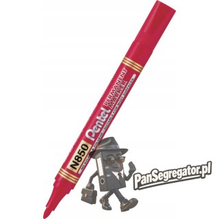 Marker permanentny N850 czerwony okrągła końcówka PENTEL