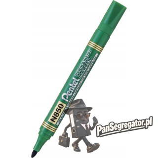 Marker permanentny N850 zielony okrągła końcówka PENTEL