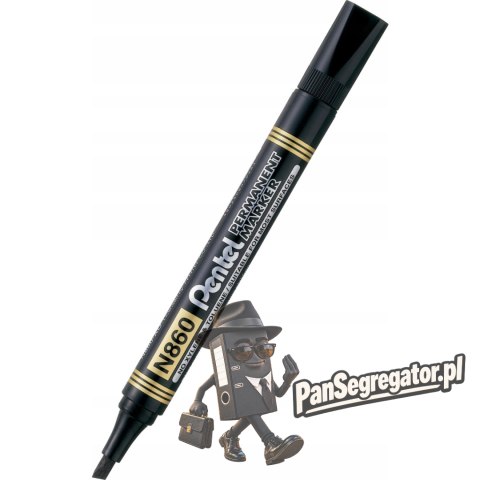 Marker permanentny N860 czarny ścięta końcówka PENTEL