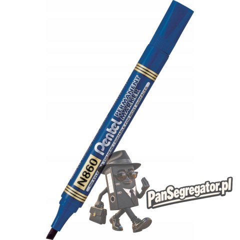 Marker permanentny N860 niebieski ścięta końcówka PENTEL