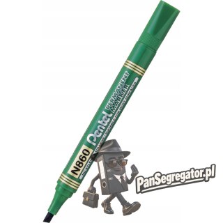 Marker permanentny N860 zielony ścięta końcówka PENTEL