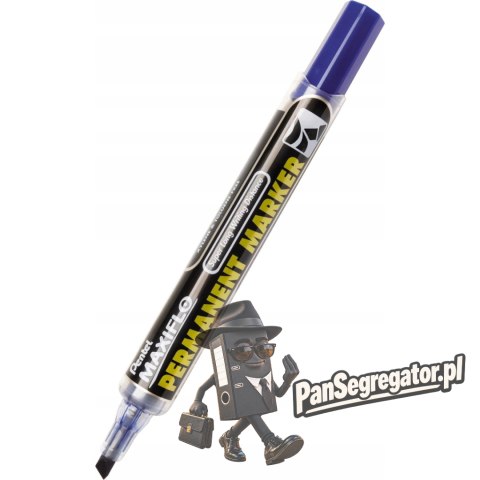 Marker permanentny NLF60 niebieski ścięty z tłoczkiem płynny tusz PENTEL