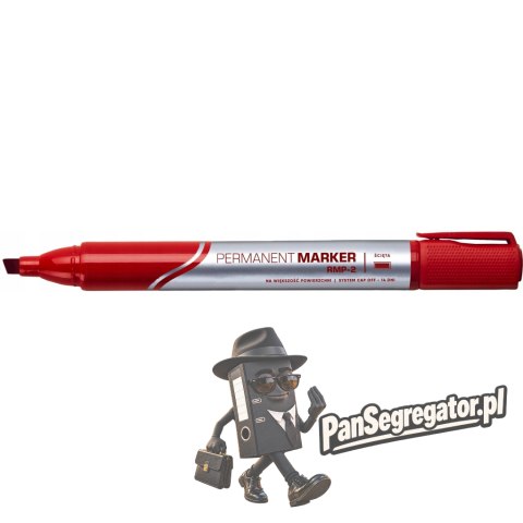 Marker permanentny RMP-2 ścięty czerwony RYSTOR 459-001