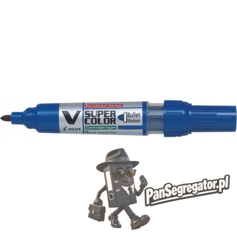 Marker permanentny V-SUPER COLOR niebieski okrągły M PISCA-VSC-M-L-BG PILOT