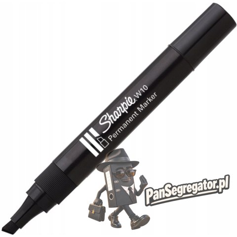 Marker permanentny W10 ścięty czarny S0192654 SHARPIE