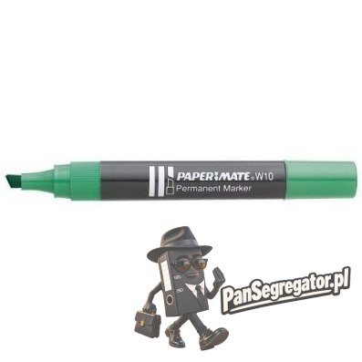 Marker permanentny W10 ścięty zielony PAPER MATE