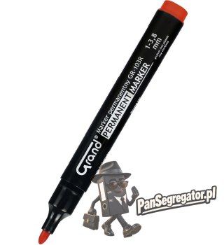 Marker permanentny czerwony (12szt.) okrągła końcówka GRAND GR-103R