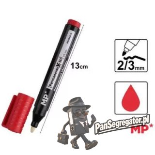 Marker permanentny czerwony 2-3mm okrągła końcówka PE486R-S MP Poland