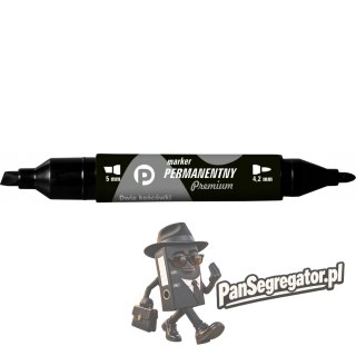 Marker permanentny dwustronny czarny okrągły/ścięty KM502-V2 TETIS