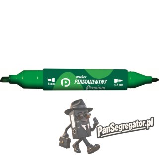 Marker permanentny dwustronny zielony okrąły/ścięty KM502-Z2 TETIS