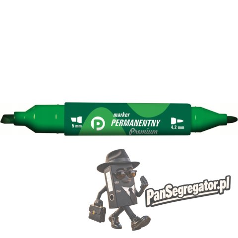 Marker permanentny dwustronny zielony okrąły/ścięty KM502-Z2 TETIS