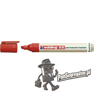 Marker permanentny ekologiczny ścięta końcówka czerwony 22/002/CZ ED EDDING