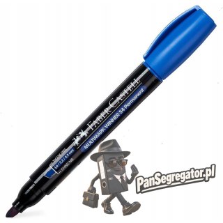 Marker permanentny nr 54 niebieski ścięta końcówka 157951 Faber-Castell