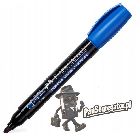 Marker permanentny nr 54 niebieski ścięta końcówka 157951 Faber-Castell