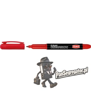 Marker permanentny okrągły 1mm TO-324 czerwony TOMA
