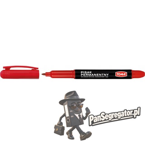 Marker permanentny okrągły 1mm TO-324 czerwony TOMA
