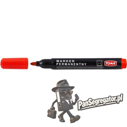 Marker permanentny okrągły czerwony TO-202 TOMA