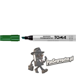 Marker permanentny ścięta końcówka zielonyTO-091 TOMA