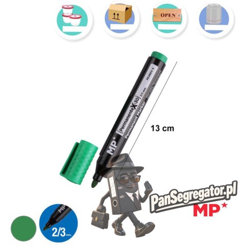 Marker permanentny zielony 2-3mm okrągła końcówka PE486V-S MP Poland