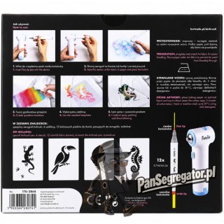 Markery do tkanin + pistolet AIRBRUSH zestaw spray FIORELLO T-shirt GR-9900 170-2865
