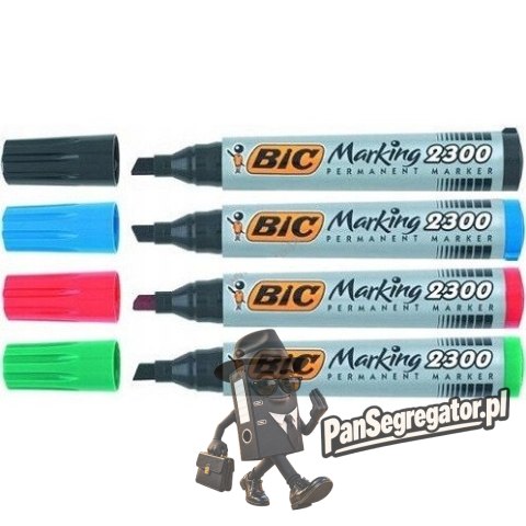 Markery permanentne BIC ECO 2300 mix 4 kolory ścięta końcówka 8209222