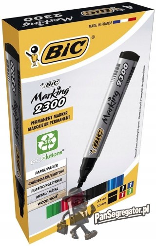 Markery permanentne BIC ECO 2300 mix 4 kolory ścięta końcówka 8209222