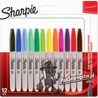 Markery permanentne SHARPIE 12kolorów FINE 2065404