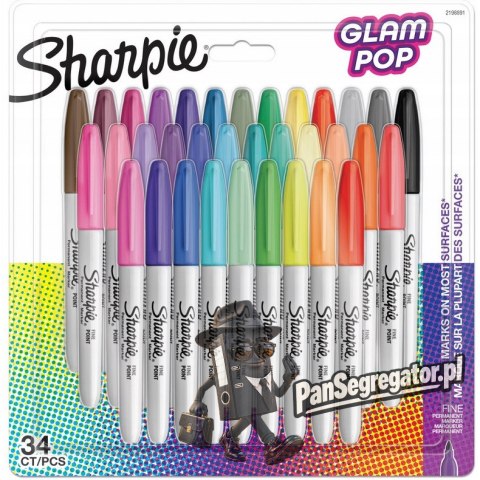 Markery permanentne SHARPIE Glam Pop 34 kolory 2198891