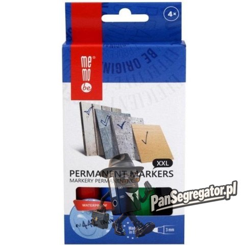Marker permanentny M200 końcówka okrągła 3mm 4 kolory MM200-99 MEMOBE
