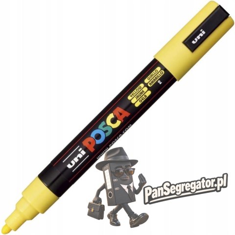 Marker z farbą plakatową UNI Posca PC-5M, nr.2 żółty
