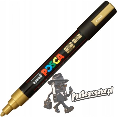 Marker z farbą plakatową UNI Posca PC-5M, nr.25 złoty