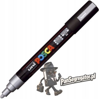 Marker z farbą plakatową UNI Posca PC-5M, nr.26 srebrny