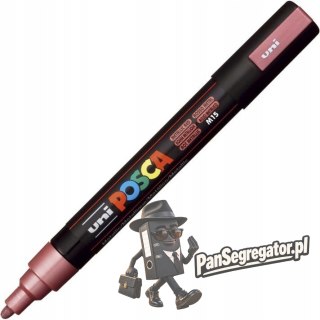 Marker z farbą plakatową UNI Posca PC-5M nr.M15 metallic czerwony