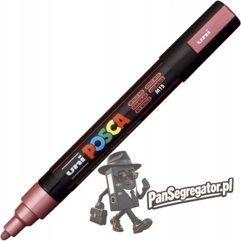 Marker z farbą plakatową UNI Posca PC-5M nr.M15 metallic czerwony
