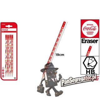 Ołówek HB z gumką 4szt. emblematy COCA-COLA CC025 MP Poland