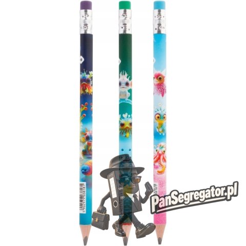 Ołówek do nauki pisania jumbo trójkątny 2B Aqua Cuties HA 3132 01AC-2B HAPPY COLOR