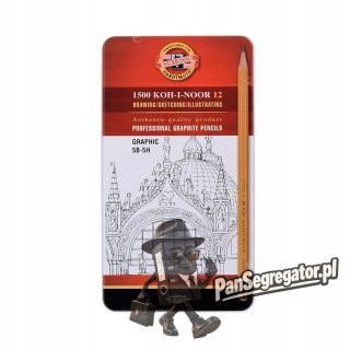 Ołówek grafitowy GRAPHIC komplet 5B-5H 12 szt. 1502/III KOH-I-NOOR