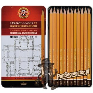 Ołówek grafitowy TECHNIC komplet HB-10H 12szt. 1502/I KOH-I-NOOR