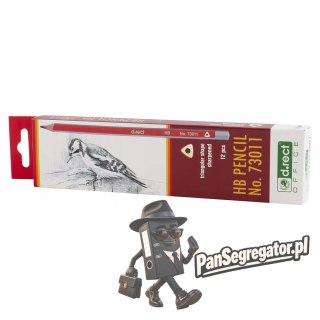 Ołówek trójkątny HB bez gumki (12szt.) 009653 D.RECT